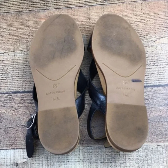 Corso Como Black Slingback Buckle Sandals Womens 6.5M Peep Toe - Picture 11 of 12